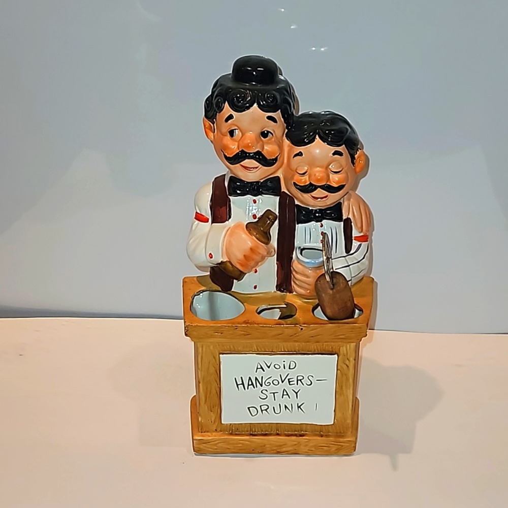Vintage Mid Century 1960's ceramic bartender utensils caddy made by Mogi Nagoya